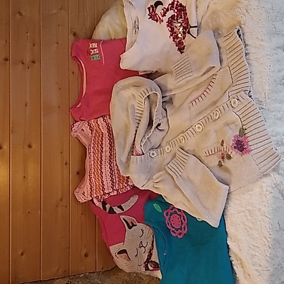 Girls Medium 7/8, 7, 8, bundle wonder Nation, cat jack, 5 tops & hooded sweater - Picture 1 of 9